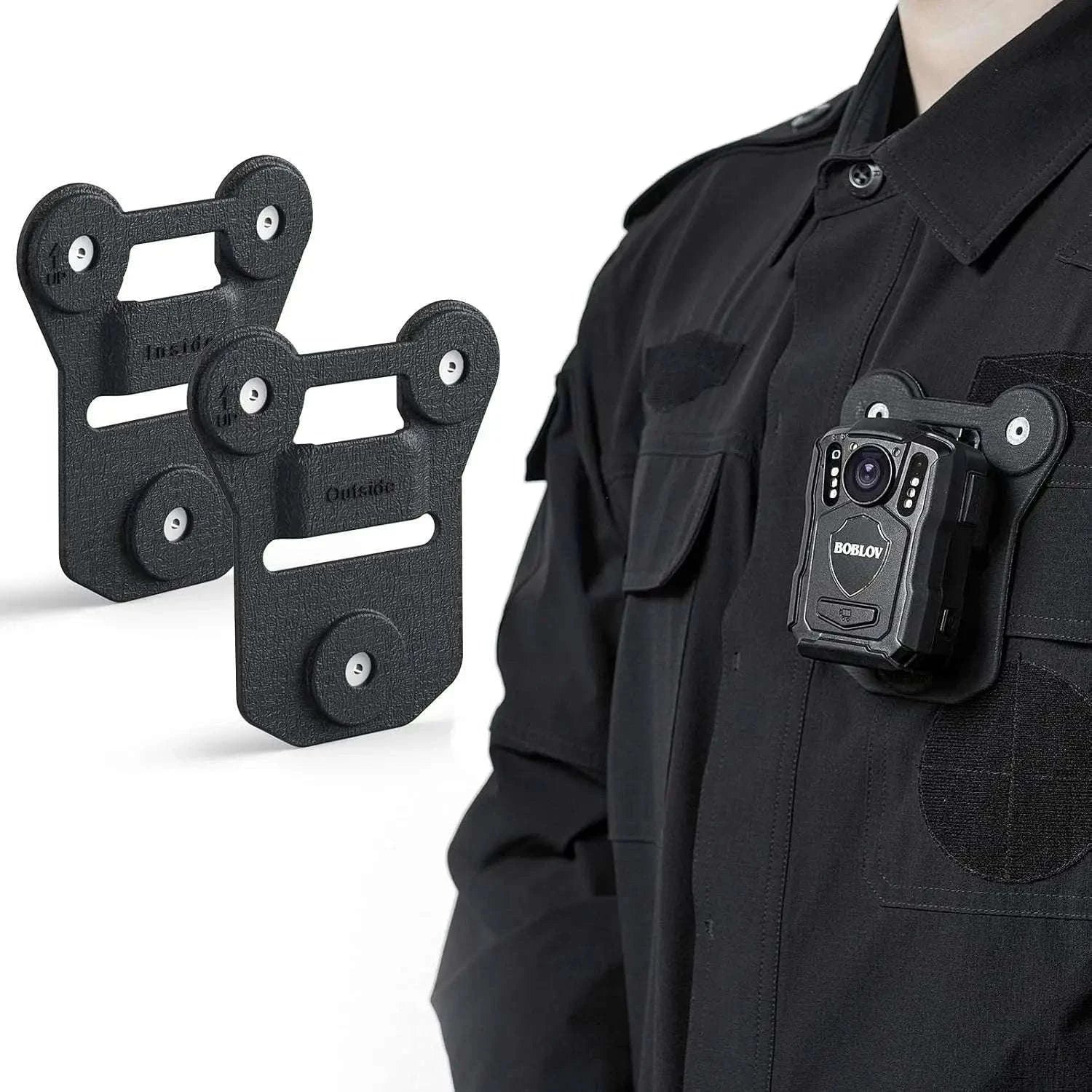Magnetic Suction Back Clip for Body-Worn Cameras Secure Dual Magnet Hold-as photo