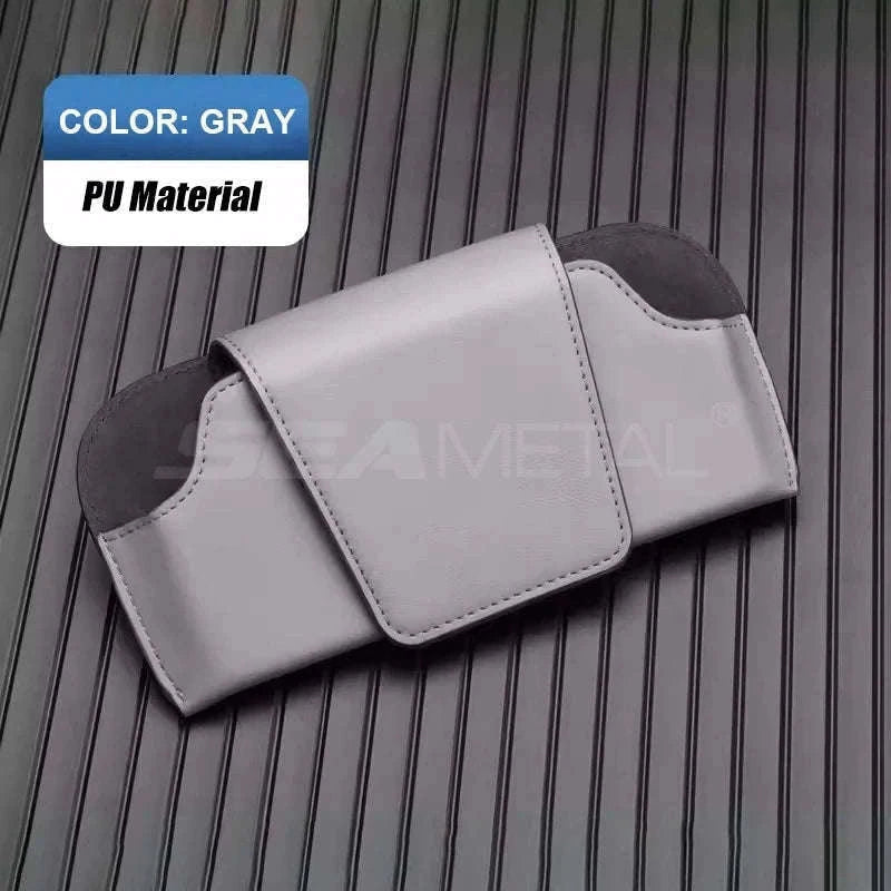 Magnetic Suede Car Glasses Case-Suede gray