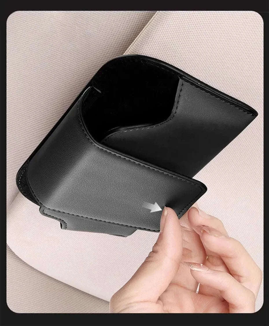 Magnetic Suede Car Glasses Case-Suede gray