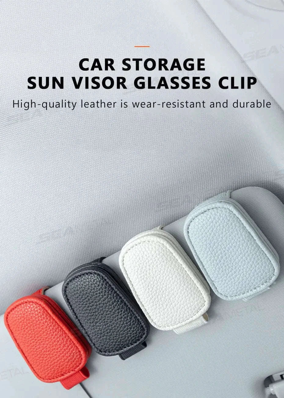Magnetic Sunglasses Holder for Car Visor-Beige