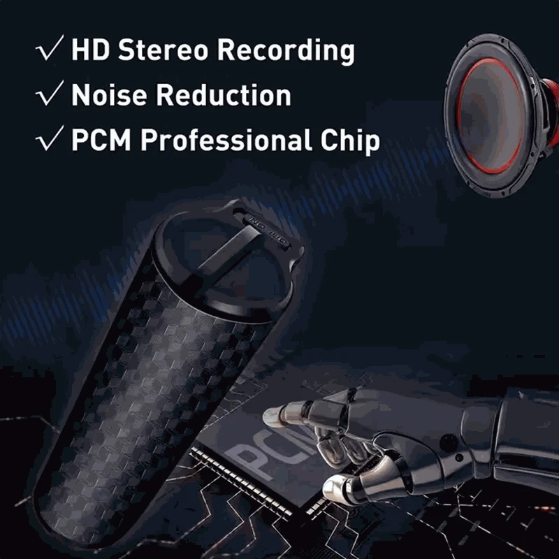 Magnetic Voice Recorder with AI Noise Reduction and 600-Hour Battery-32GB