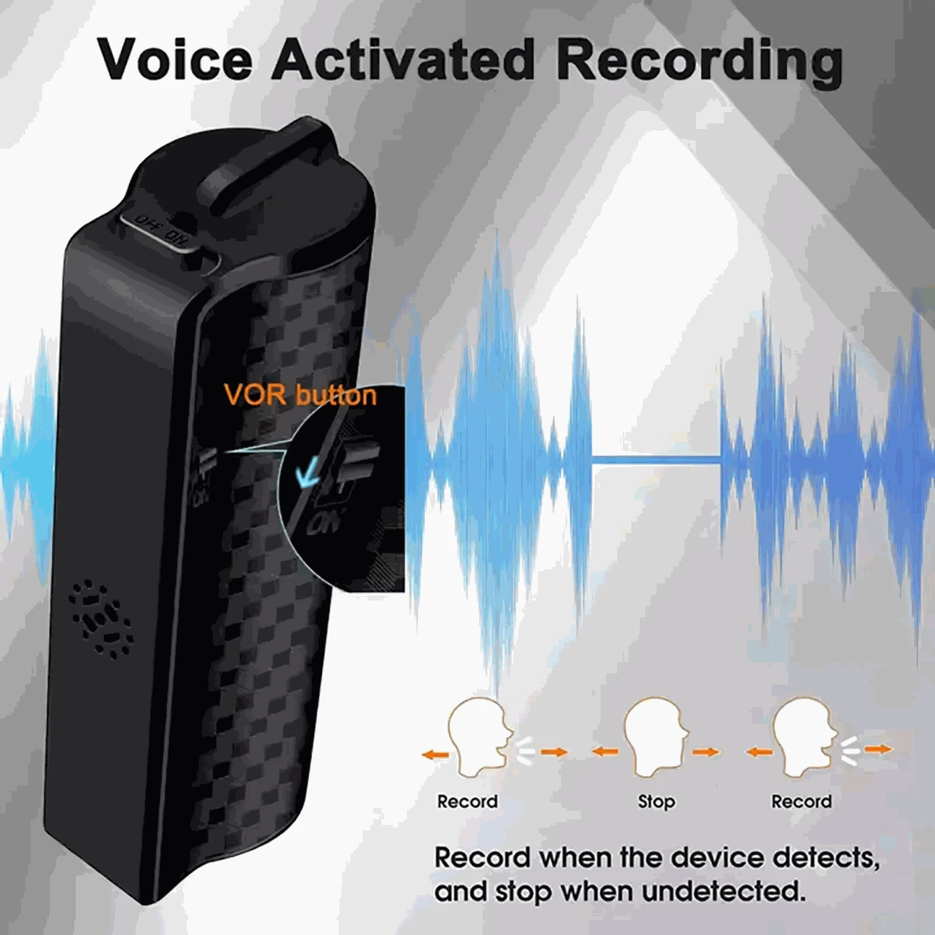 Magnetic Voice Recorder with AI Noise Reduction and 600-Hour Battery-32GB