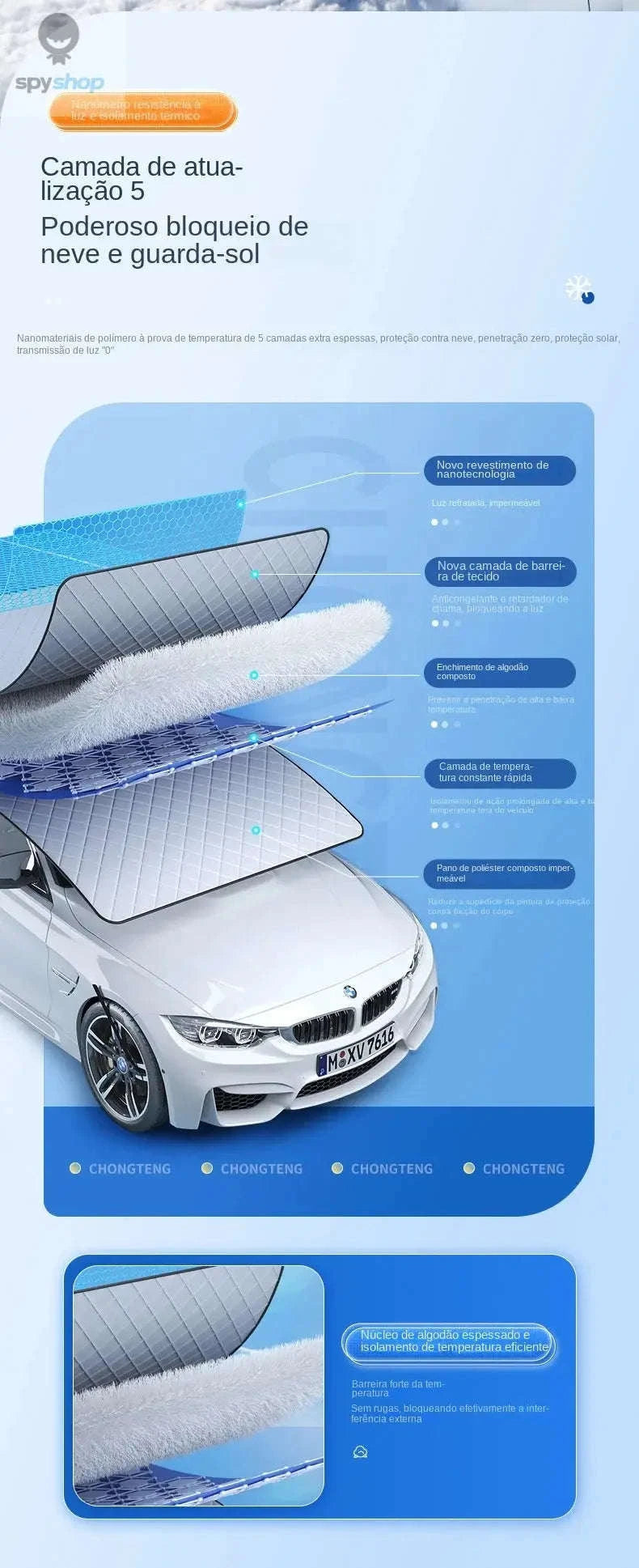 Magnetic Waterproof Car Windshield Sunshade Cover-No magnet small size