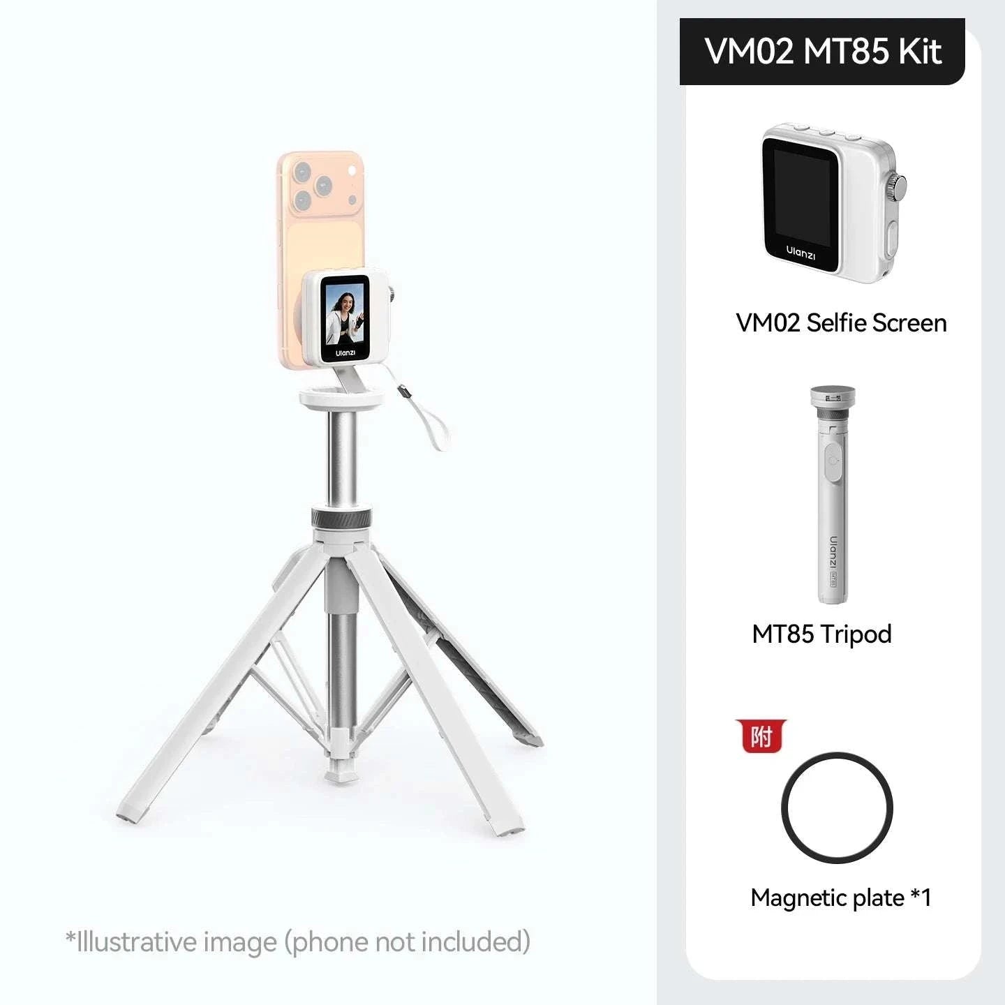 Magnetic Wireless Selfie Screen Monitor for Rear Camera Vlogging-VM02 Red / China Mainland