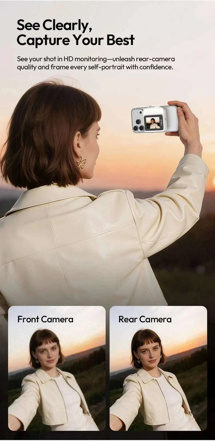 Magnetic Wireless Selfie Screen Monitor for Rear Camera Vlogging-VM02 Red / China Mainland