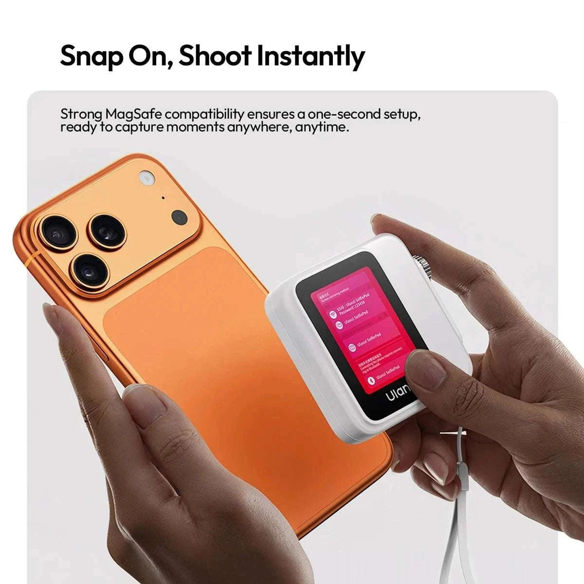 Magnetic Wireless Selfie Screen Monitor for Rear Camera Vlogging-VM02 Red / China Mainland