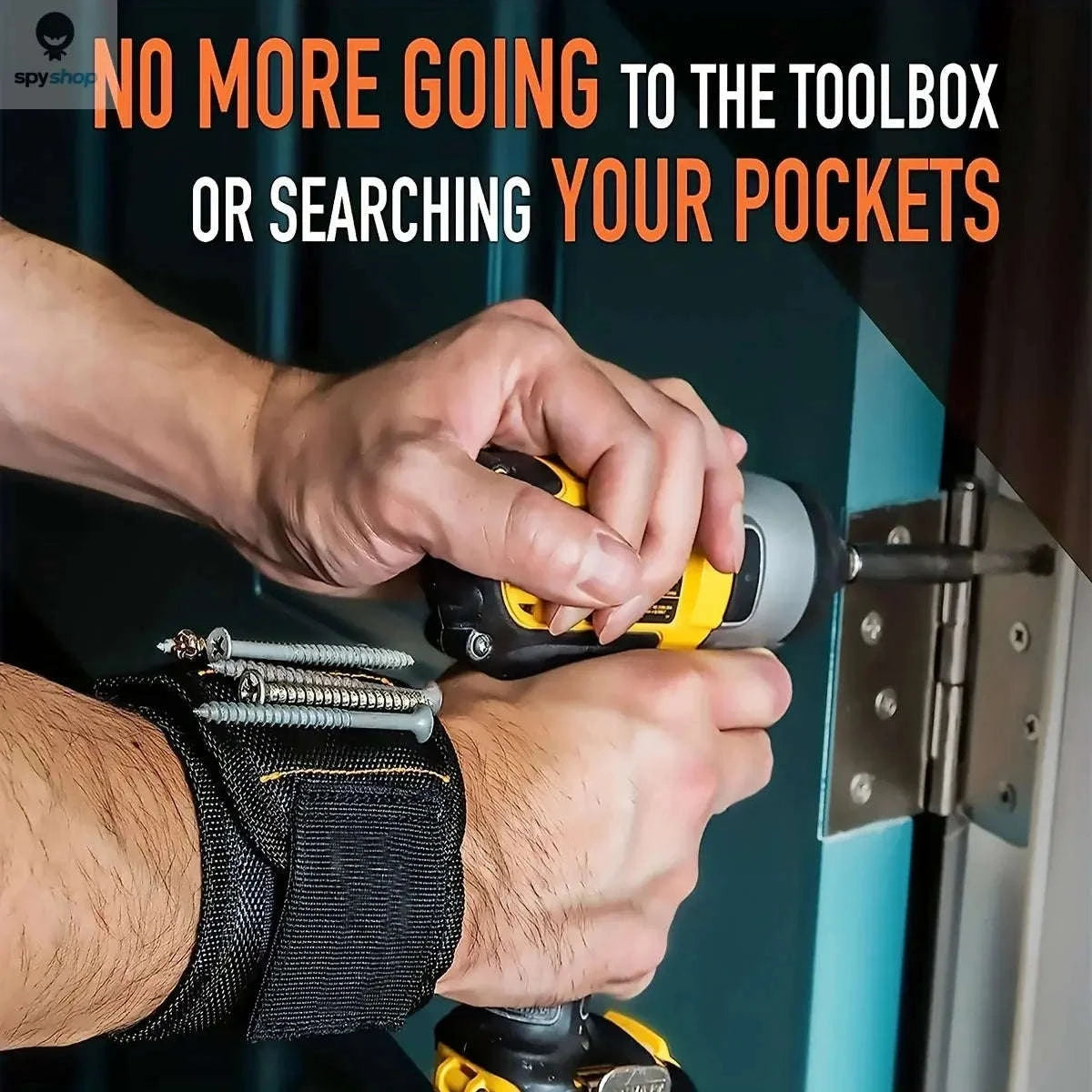 Magnetic Wristband – Hands‑Free Holder for Screws, Nails, and Bits-5 rows of 15 magnets