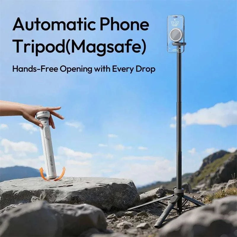 MagSafe Phone Tripod with Bluetooth Remote 1500mm Selfie Stick-White Boxed