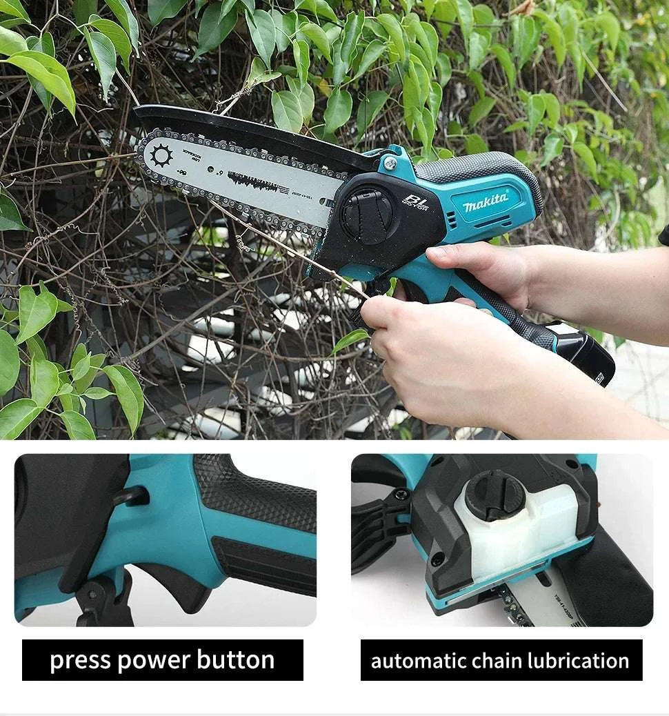 Makita 18V Cordless 8-Inch Handheld Chain Saw with Auto Oiler-No battery