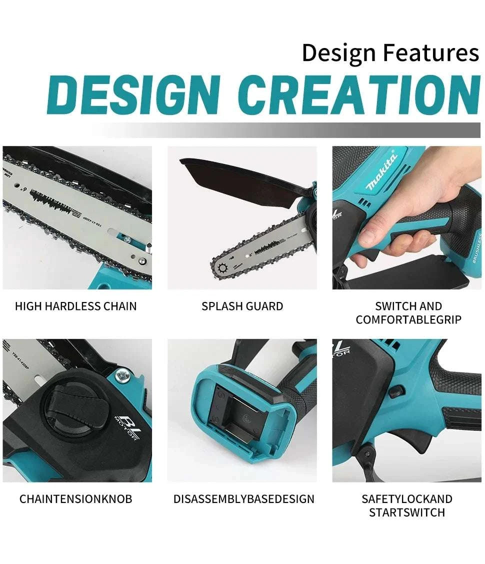 Makita 18V Cordless 8-Inch Handheld Chain Saw with Auto Oiler-No battery