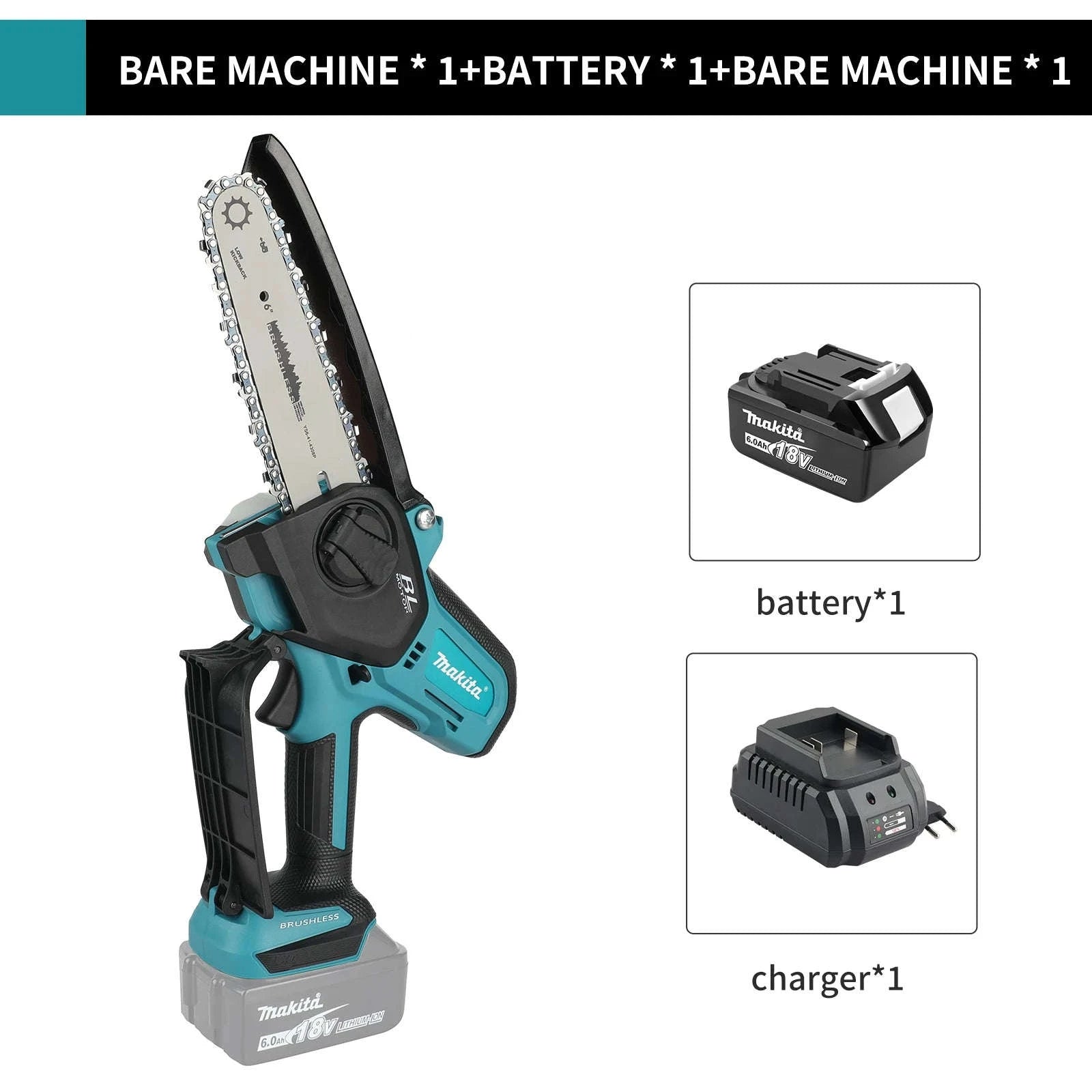 Makita 18V Cordless Chainsaw – Compact Brushless Power-a set EU / CHINA
