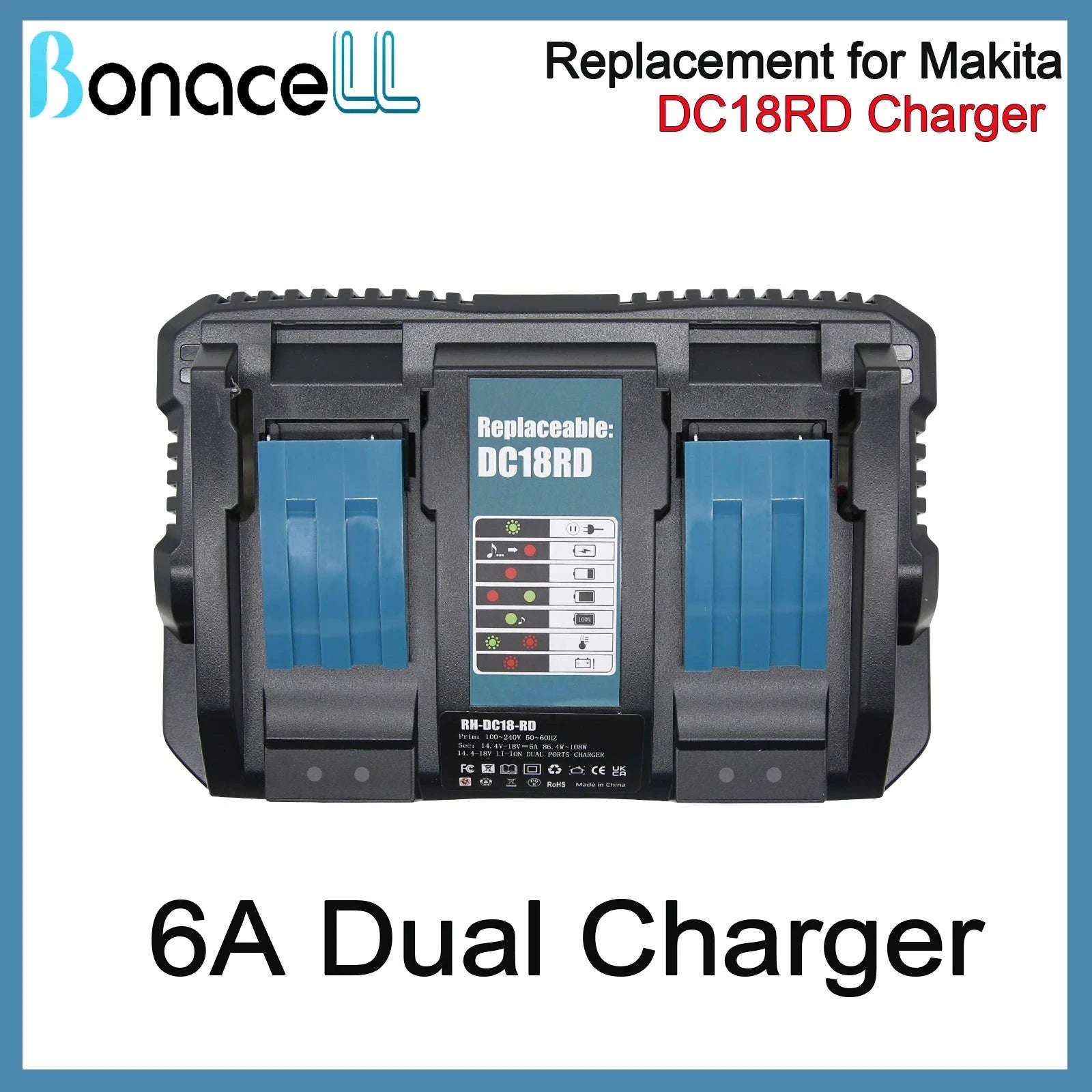 Makita 18V Double Charger EU Plug Replacement-6A Dual Charger / EU / GERMANY