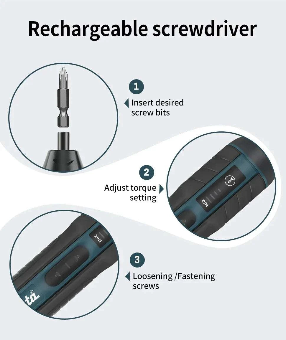 Makita 3.6V Cordless Screwdriver 1/4" Mini Driver 2-5N.m Torque-a set