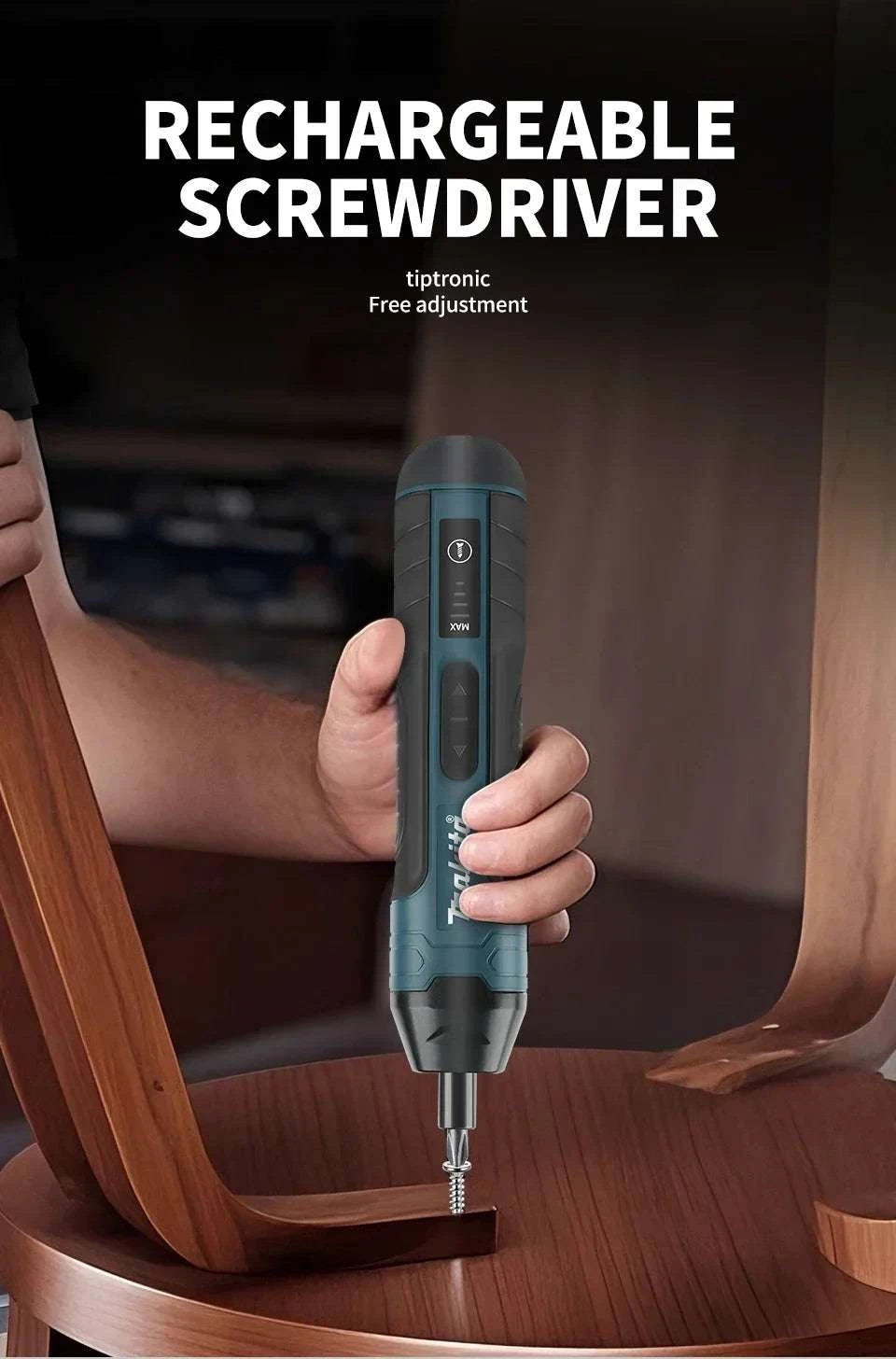 Makita 3.6V Cordless Screwdriver 1/4" Mini Driver 2-5N.m Torque-a set