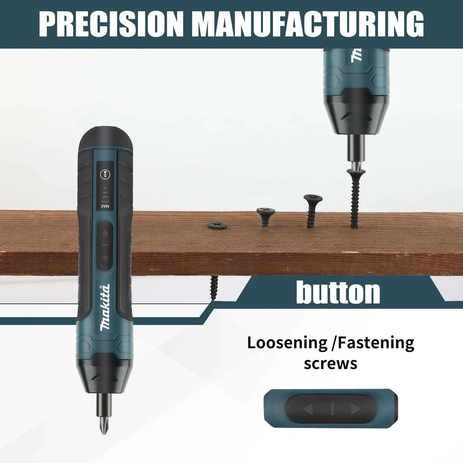 Makita 3.6V Cordless Screwdriver 1/4" Mini Driver 2-5N.m Torque-a set