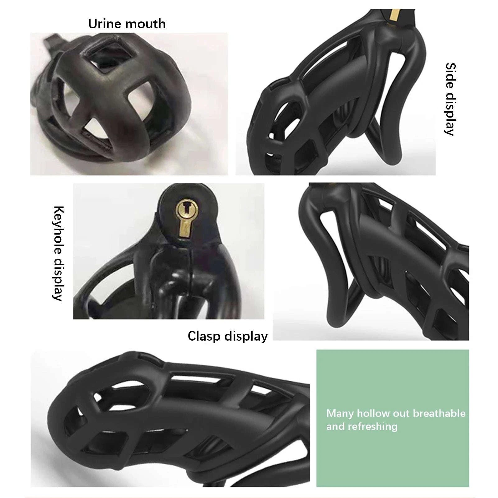 Male Chastity Cock Cage Waist Belt Set-S 90mm