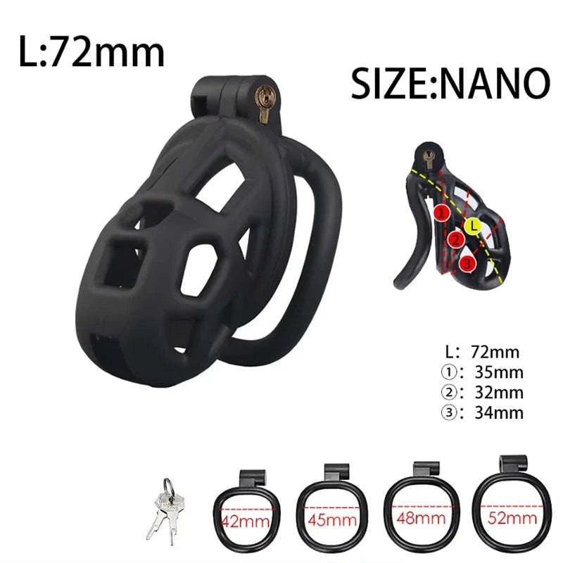 Male Chastity Cock Cage Waist Belt Set-S 90mm