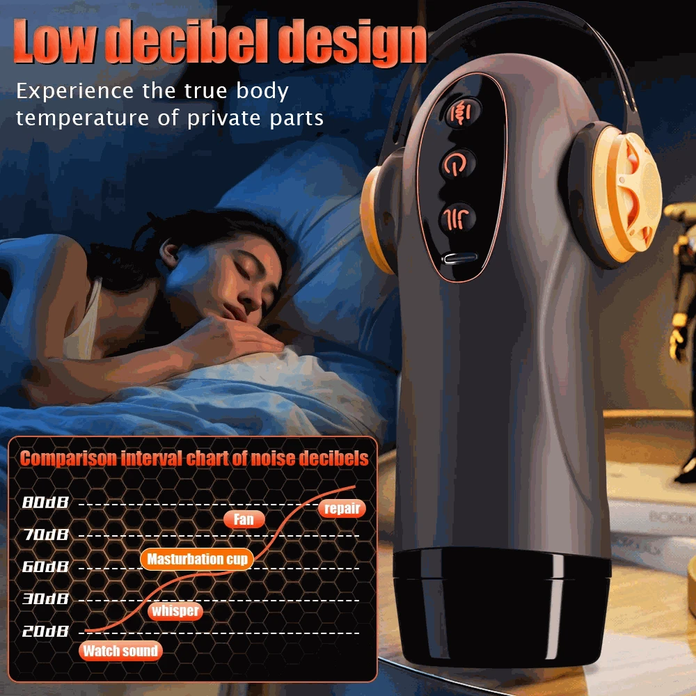 Male Heating Masturbator Cup with Vibration and Suction-Black / United States