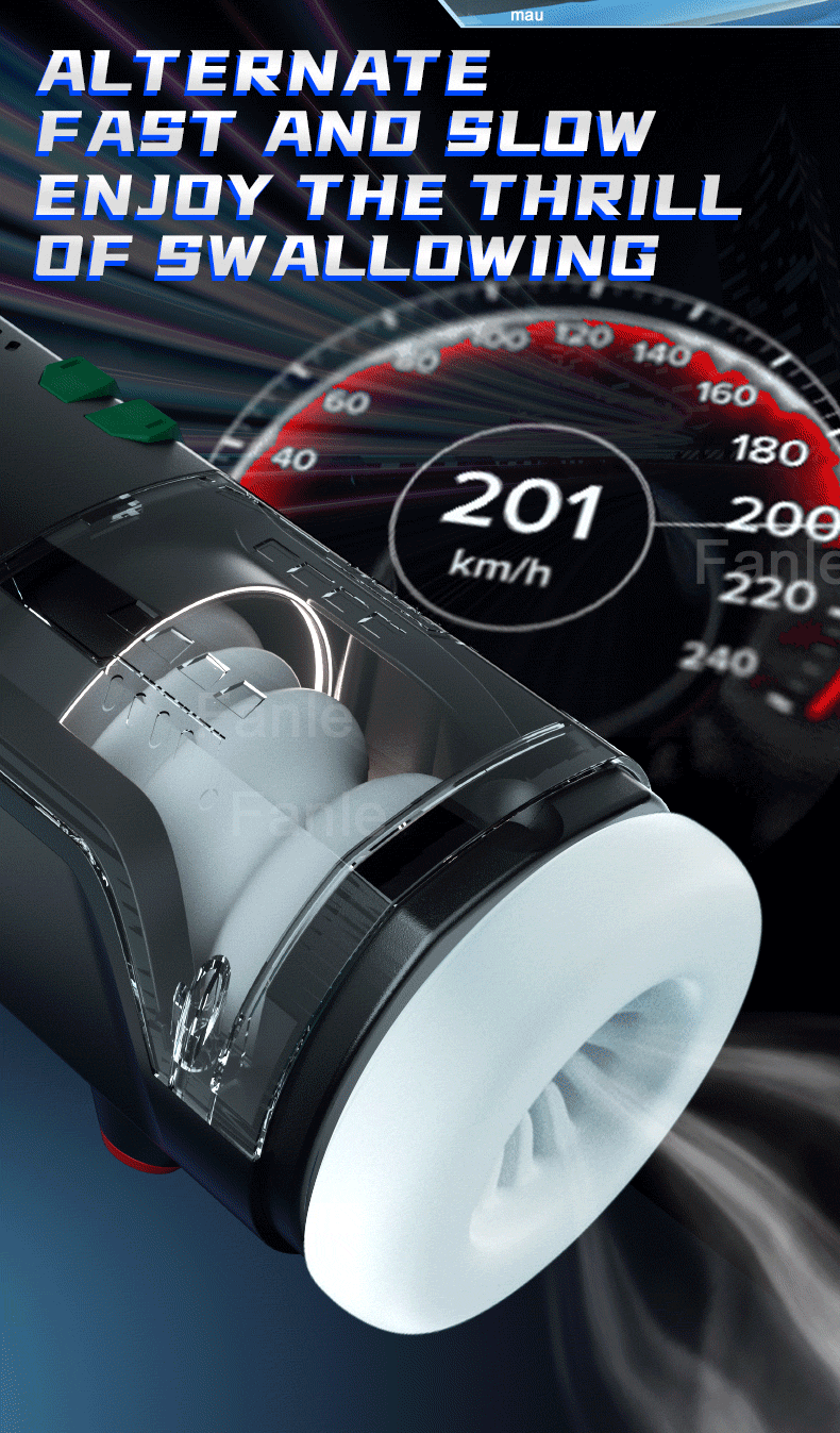 Male Masturbation Cup Telescopic Heated Sucking Masturbator-black