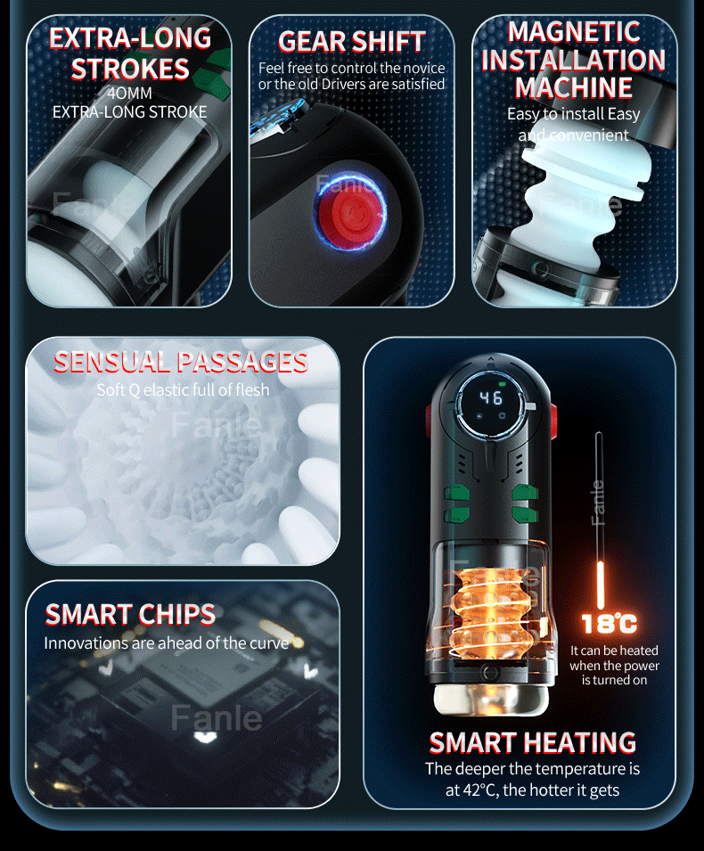 Male Masturbation Cup Telescopic Heated Sucking Masturbator-black