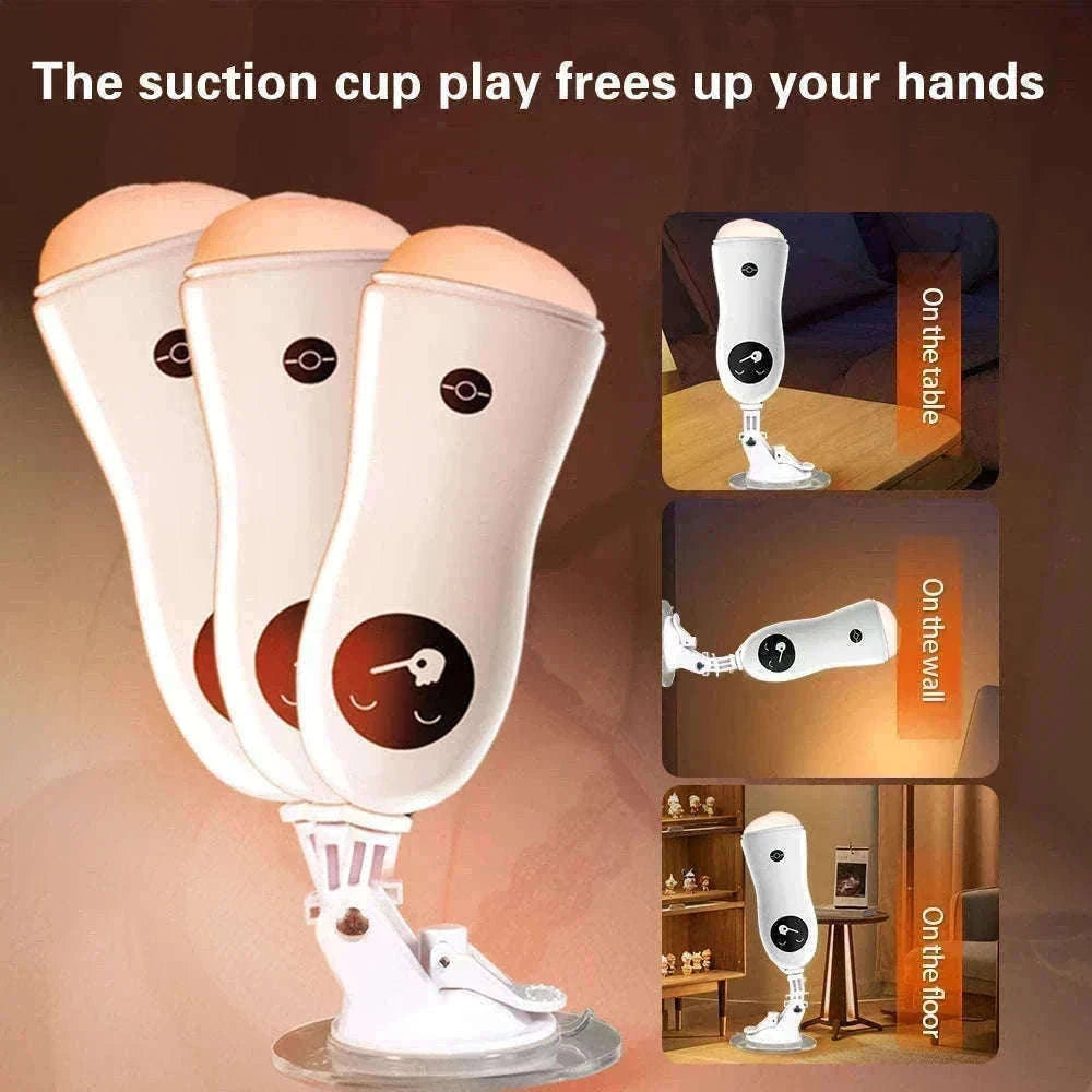 Male Masturbator Training Cup with Suction Base-Vibrate and Suck