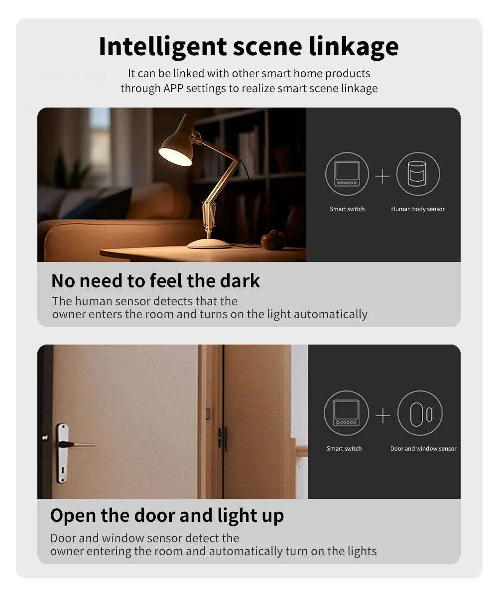 MANHOT WiFi 16A Smart Light Switch Module with Voice & App Control-2Pcs