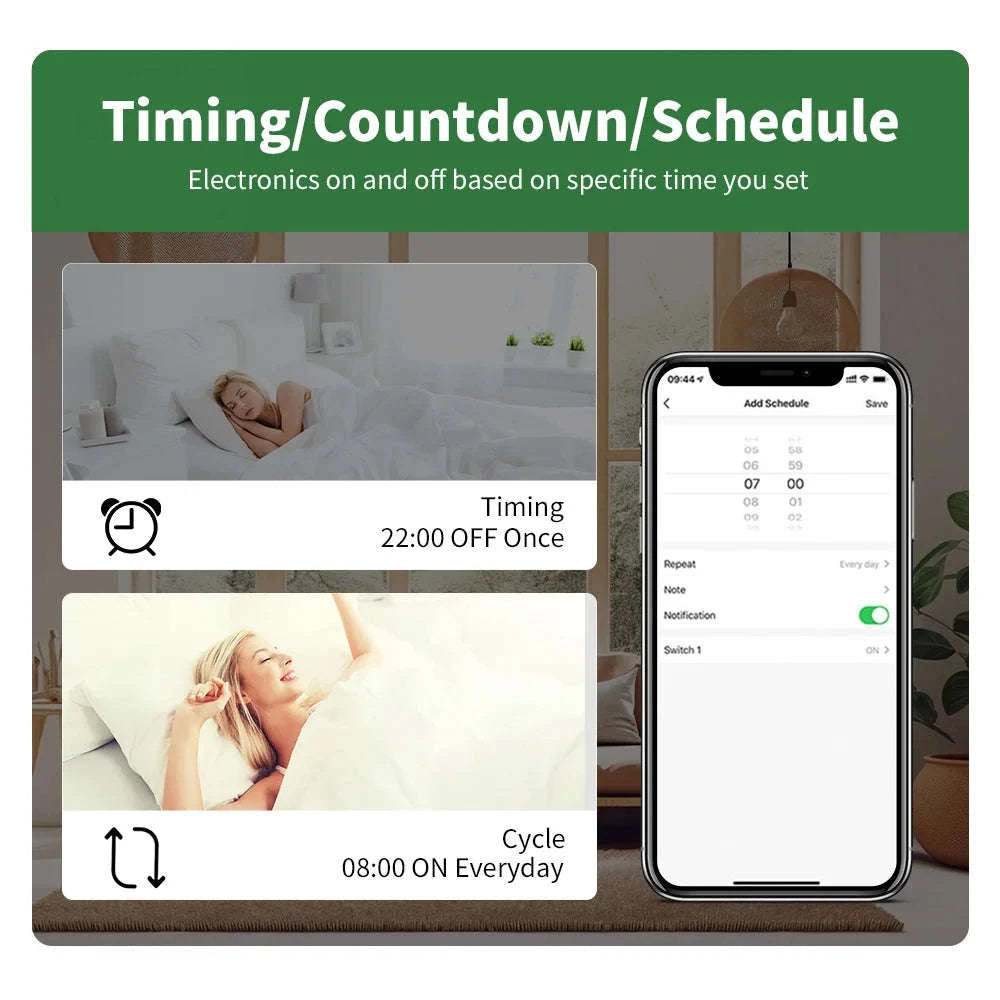 MANHOT WiFi 16A Smart Light Switch Module with Voice & App Control-2Pcs