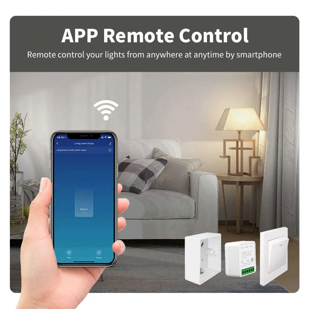 MANHOT WiFi 16A Smart Light Switch Module with Voice & App Control-2Pcs