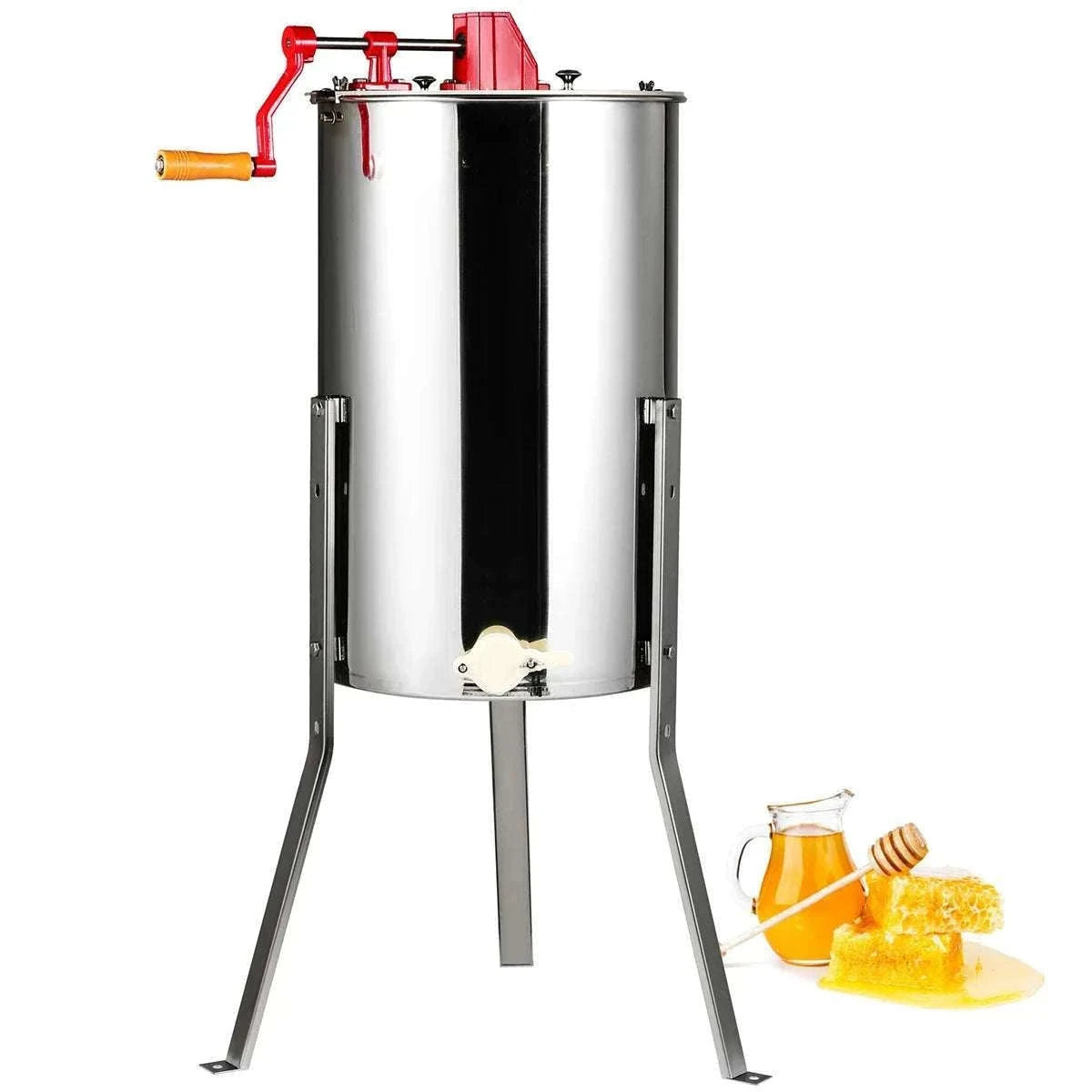 Manual 3-Frame Honey Extractor Stainless Steel Beekeeping Spinner-15in / United States