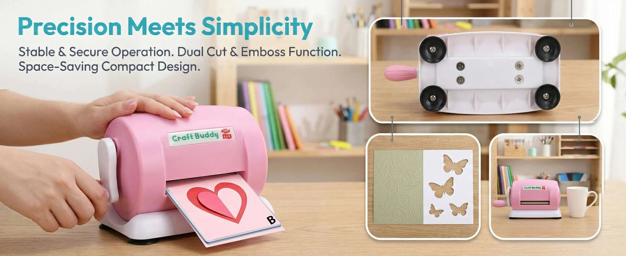 Manual Die Cutting & Embbossing Machine for Scrapbooking-Sea green / United States