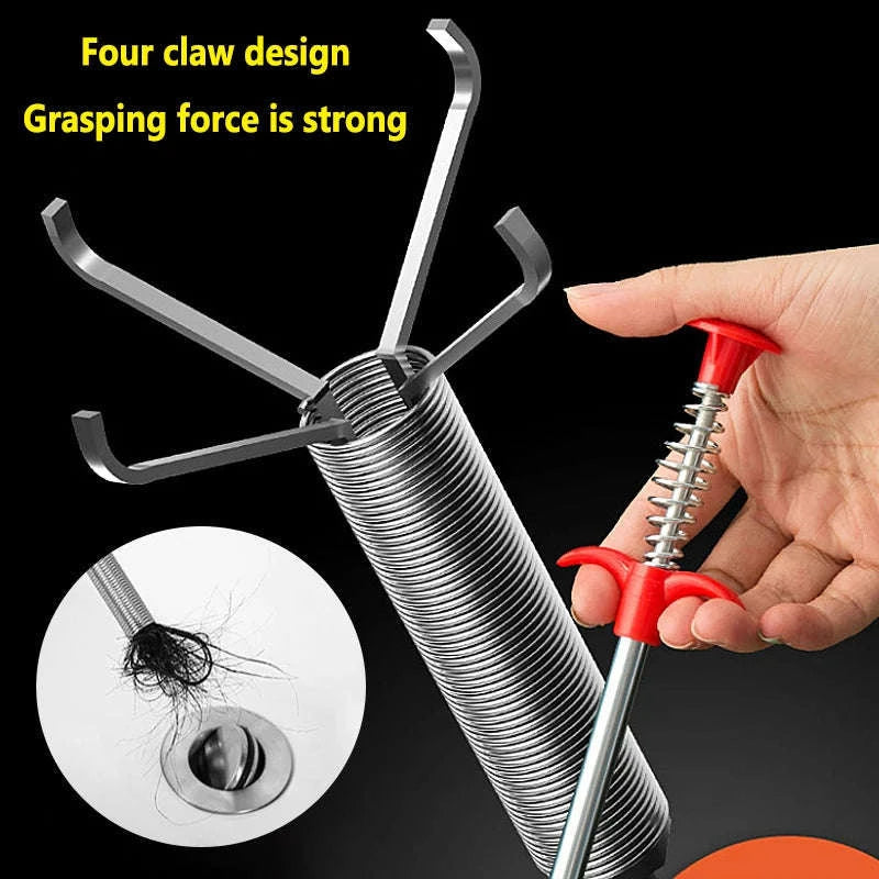 Manual Four-Claw Drain Cleaner Tool 60cm-Default Title
