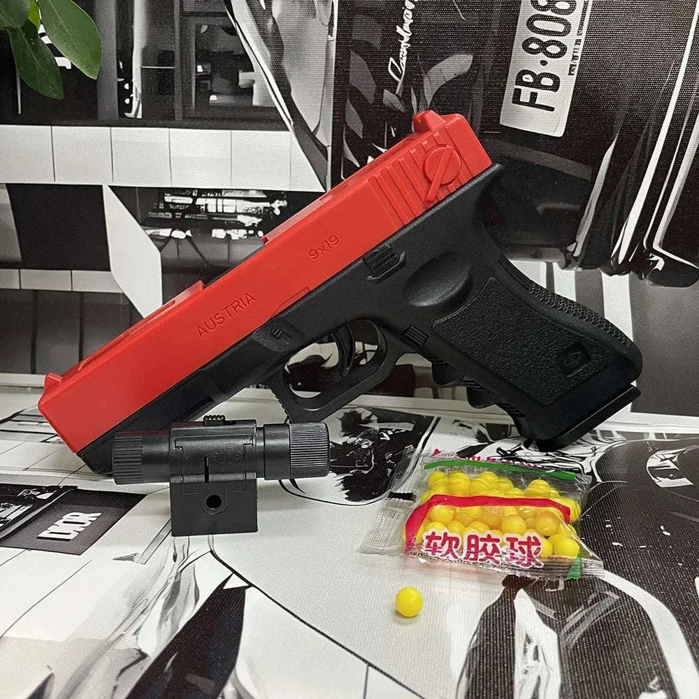 Manual G17 Soft Bullet Airsoft Toy Pistol with Laser-United States / Standard 1set