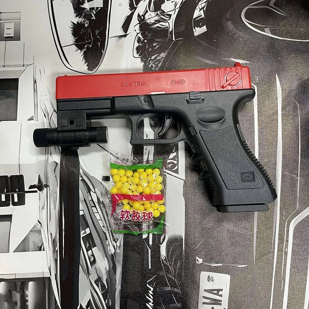 Manual G17 Soft Bullet Airsoft Toy Pistol with Laser-United States / Standard 1set