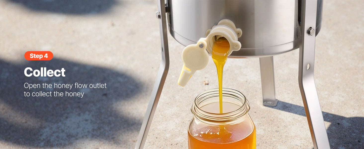 Manual Honey Extractor with Transparent Lid and Adjustable Stand-6 frames / Poland