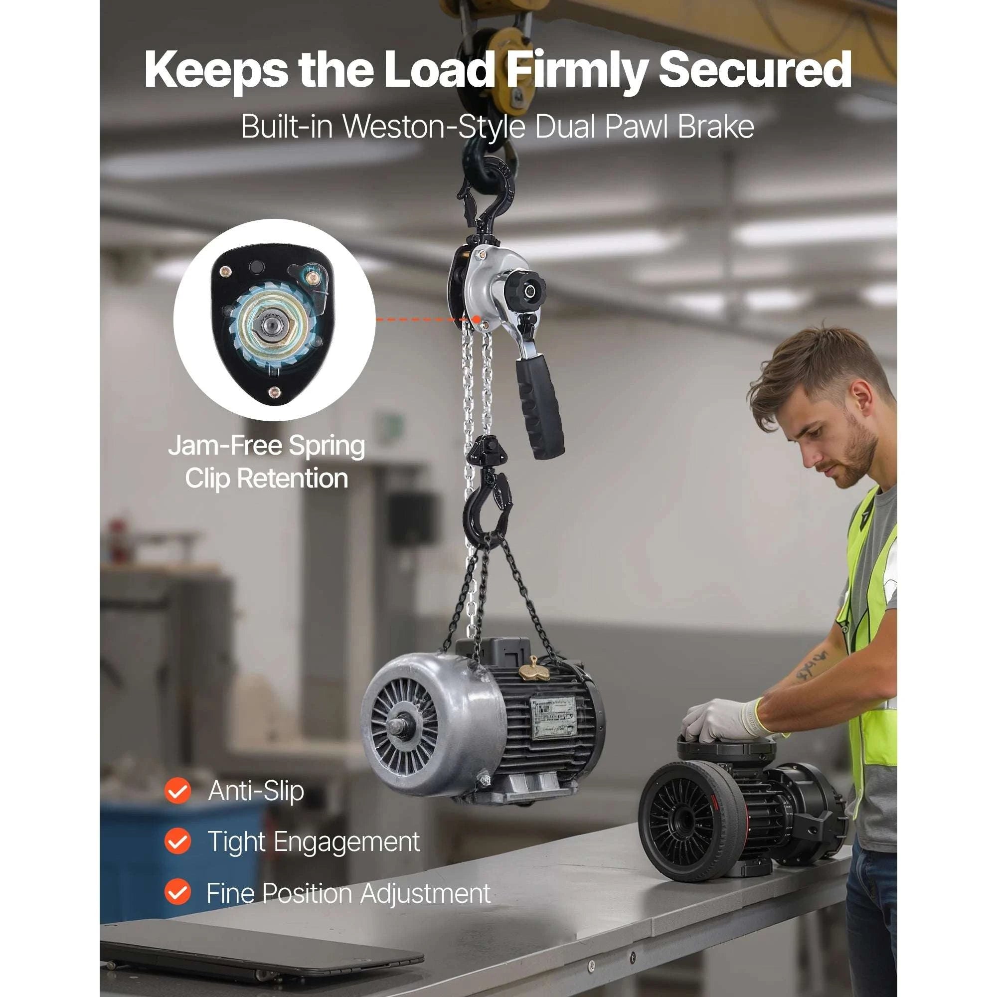 Manual Lever Chain Hoist 0.25–0.5 Ton with Dual Pawl Brake-0.25T 10ft / United States