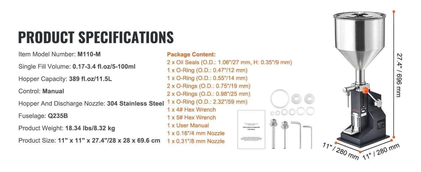 Manual Liquid Filling Machine 5–50ml Precision Bottle Filler-Manual 5-100ml / GERMANY