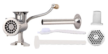 Manual Meat Grinder Stainless Steel with Clamp & Sausage Maker
