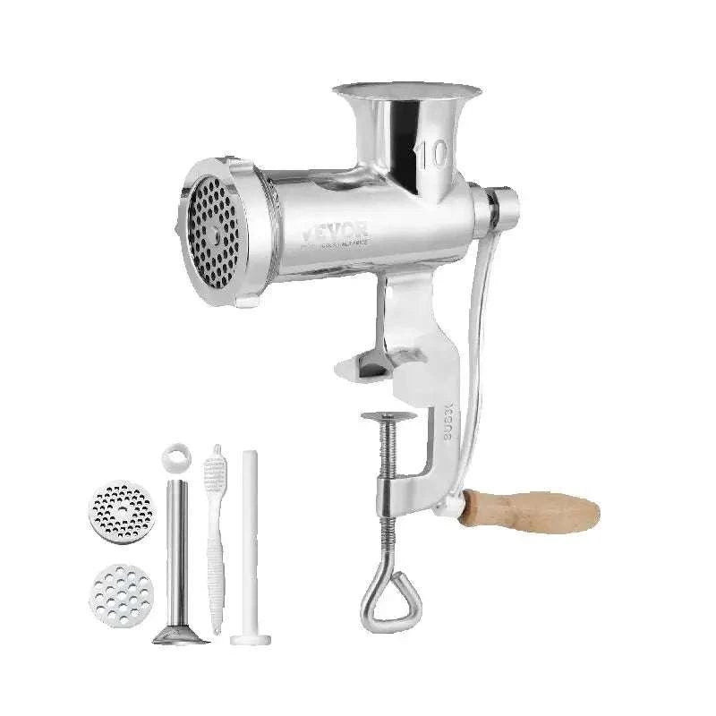 Manual Meat Grinder Stainless Steel with Clamp & Sausage Maker-CZECH REPUBLIC