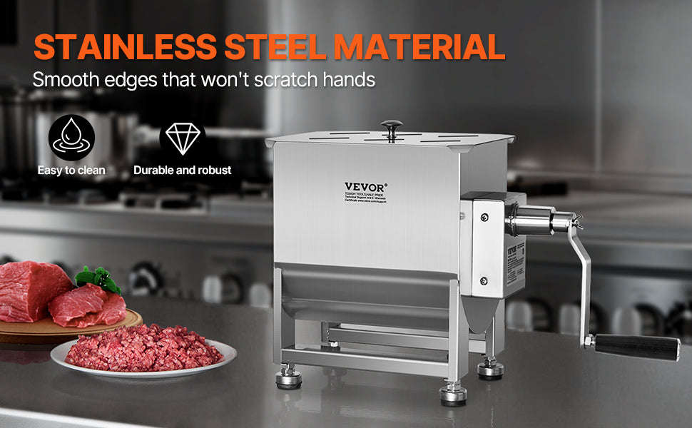 Manual Meat Mixer with Lid, Handle and Gear Reducer-10L / Germany