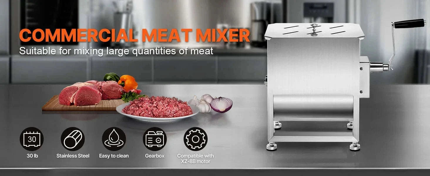 Manual Meat Mixer with Lid, Handle and Gear Reducer-10L / Germany