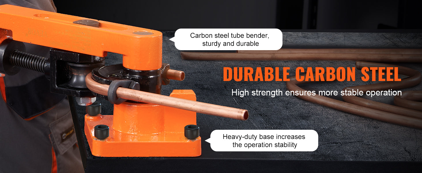 SucceBuy Hydraulic Pipe Bender 12 Ton Manual Copper Exhaust Pipe Bending Machine 6 Dies Heavy-Duty Pipe Tube Bender for Piping