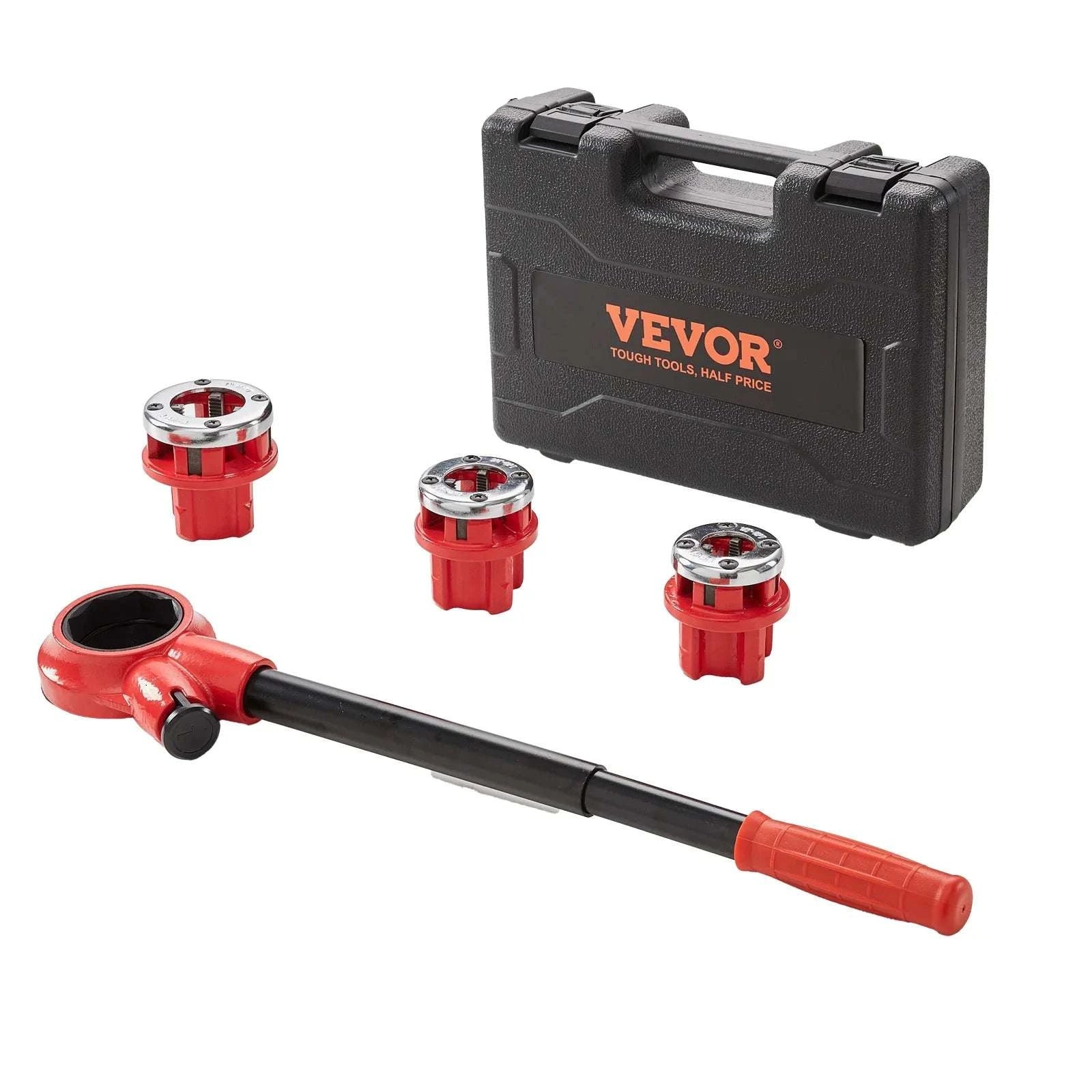 Manual Ratcheting Pipe Threader Kit with 3 NPT Sizes 1/2-1 Inch-KT1003A / United States