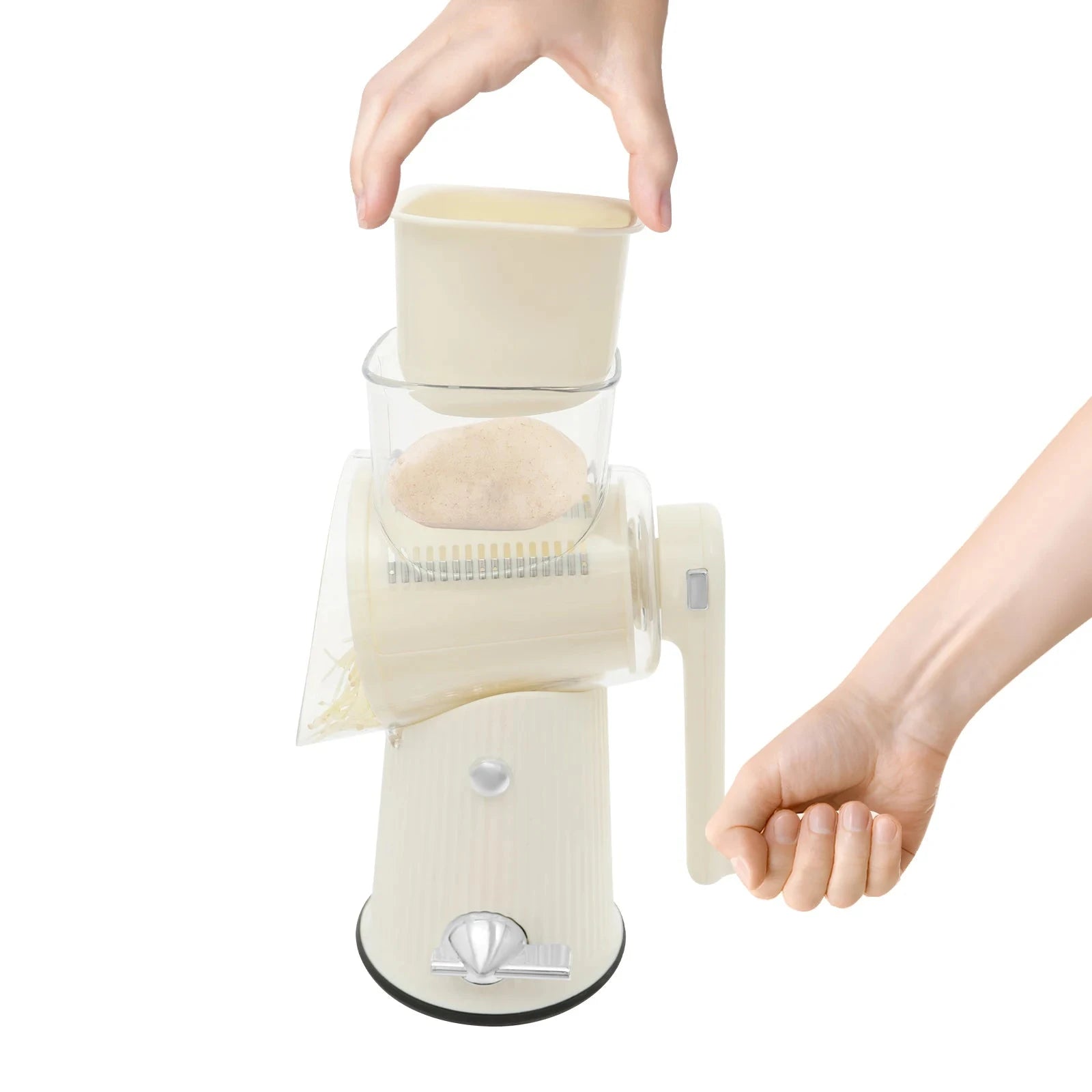 Manual Rotary Cheese and Vegetable Slicer with 5 Blades-United States