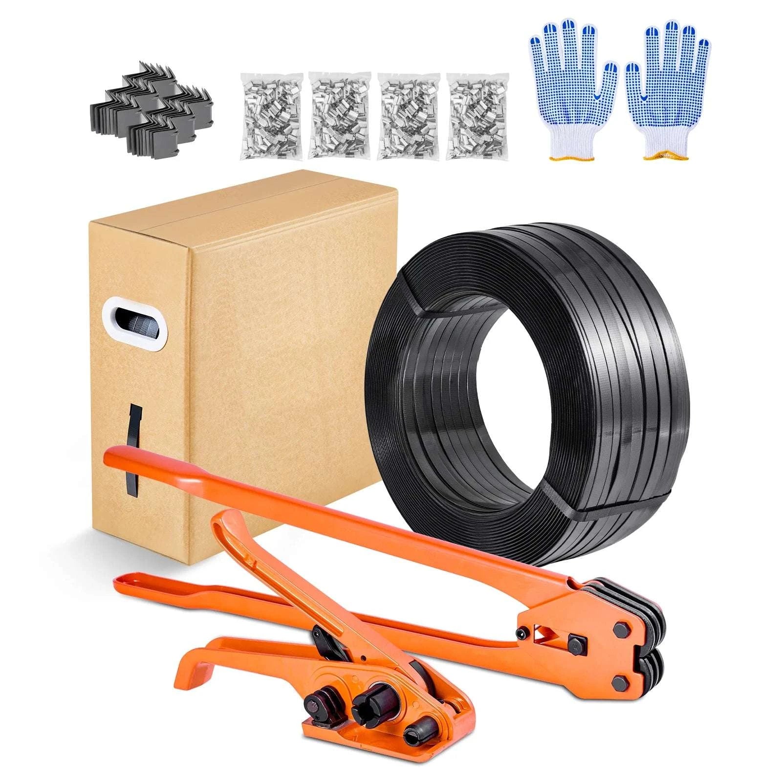 Manual Strapping Kit with 2000ft PET Band & Sealer Tool Set-2000ft Band / United States