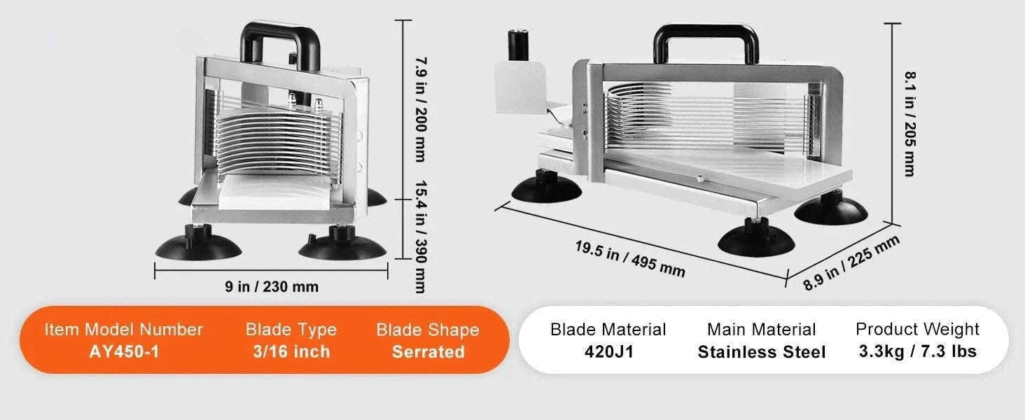 Manual Tomato Slicer with 3/16" Blades Stainless Steel Cutter-spain