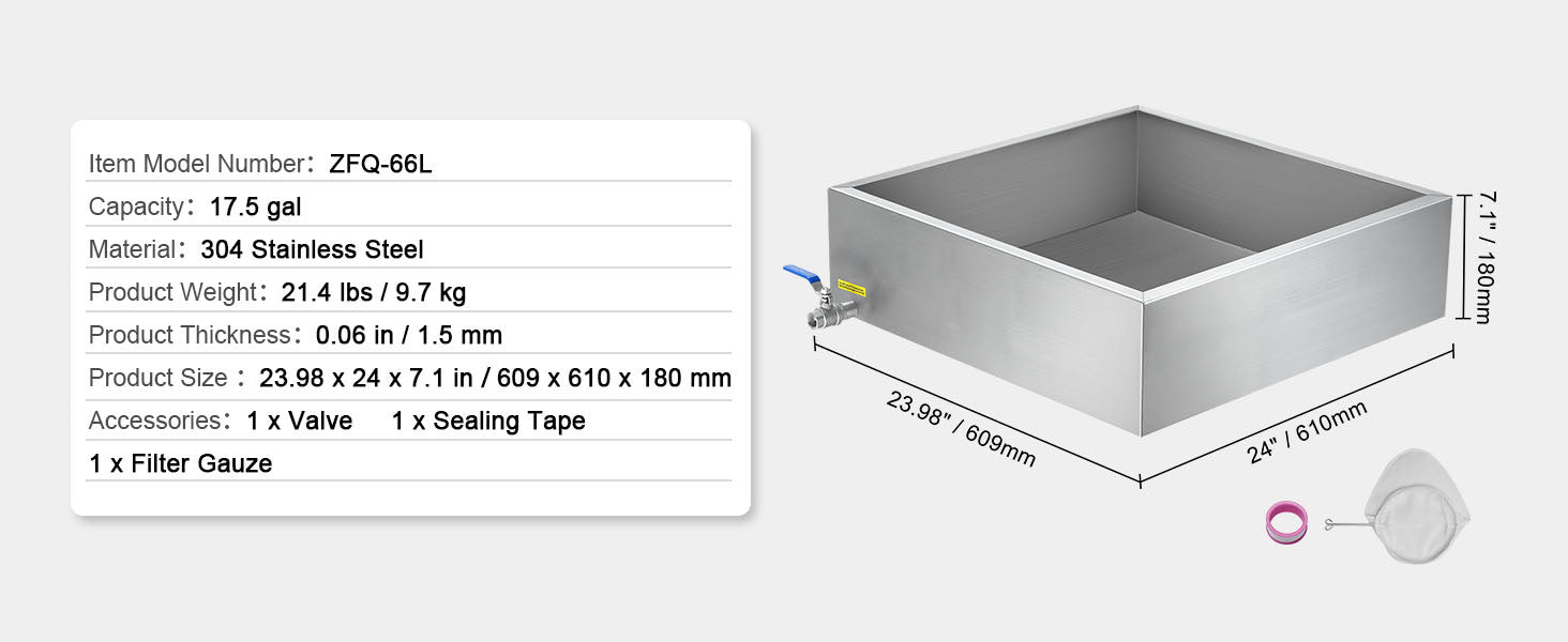 SucceBuy 11.2-47 Gal Maple Syrup Evaporator Pan w/ 1 Valve & 3 Heating Methods Stainless Steel Maple Syrup Pan for Home Outdoor