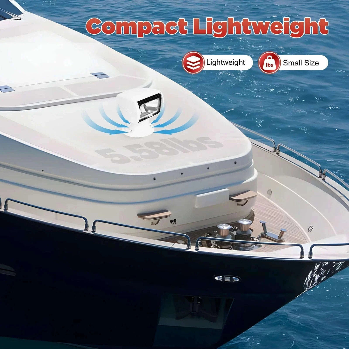 Marine Searchlight Remote Control 12V 100W Waterproof White 360 Rotatable-United States