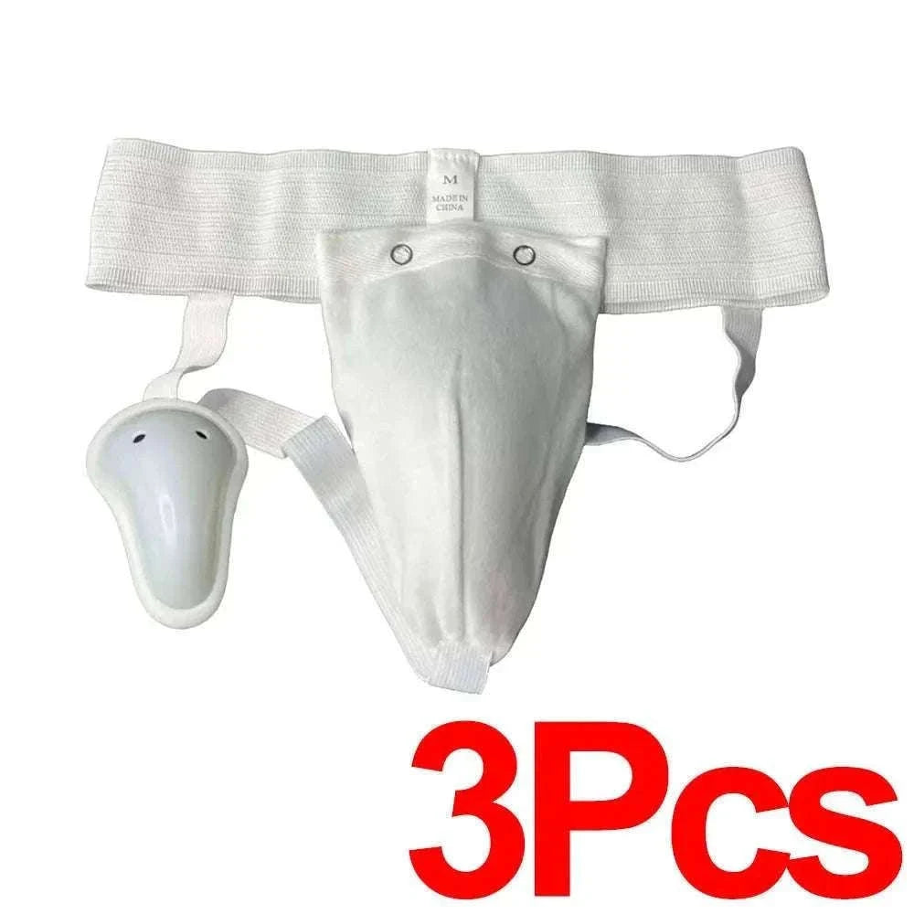 Martial Arts Groin Guard Protective Cup for Training-White-1Pc / XS / China Mainland