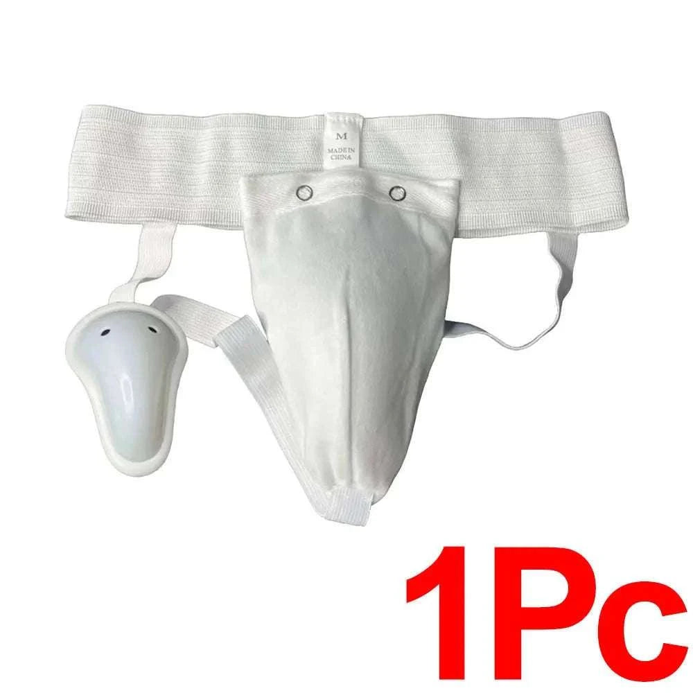 Martial Arts Groin Guard Protective Cup for Training-White-1Pc / XS / China Mainland