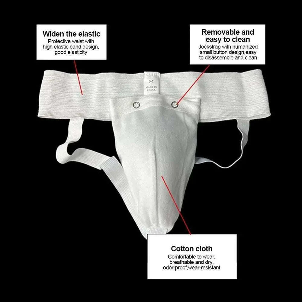Martial Arts Groin Guard Protective Cup for Training-White-1Pc / XS / China Mainland